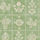 145392 Garden Floral Grid Pistachio Green Wallpaper by Joules