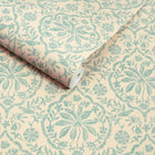 145395 Indienne Palm Cream & Duck Egg Blue Wallpaper by Joules