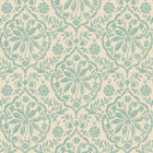 145395 Indienne Palm Cream & Duck Egg Blue Wallpaper by Joules