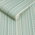 145396 Decorative Stripe Duck Egg Blue & Cream Wallpaper by Joules