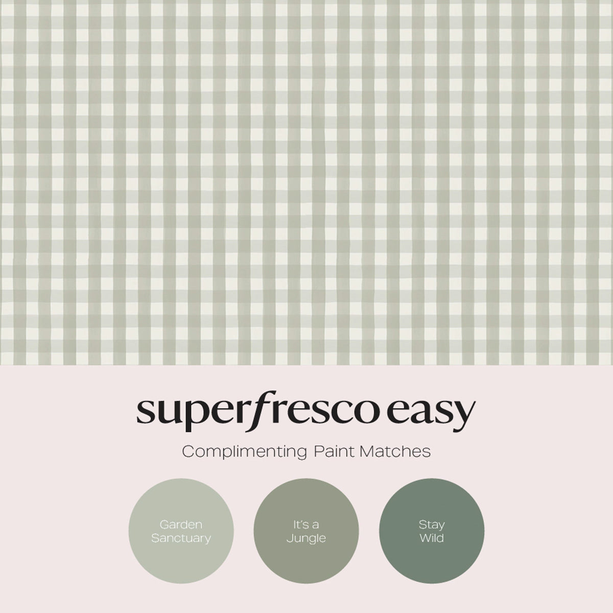 145476 Hattie Gingham Sage Haven Bloom Wallpaper by Superfresco Easy
