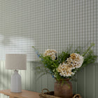 145476 Hattie Gingham Sage Haven Bloom Wallpaper by Superfresco Easy