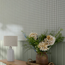 145476 Hattie Gingham Sage Haven Bloom Wallpaper by Superfresco Easy
