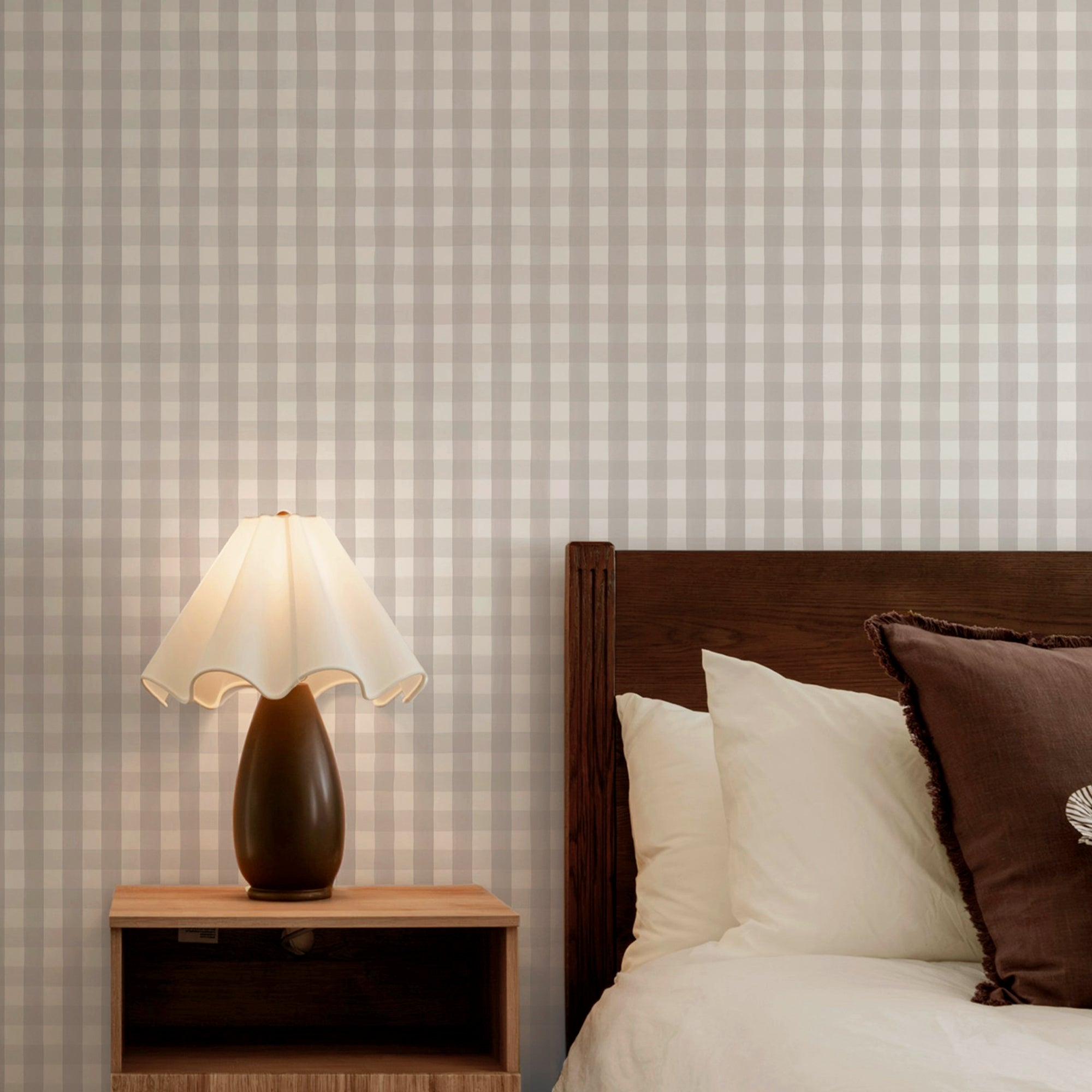 145478 Hattie Gingham Stone Haven Bloom Wallpaper by Superfresco Easy