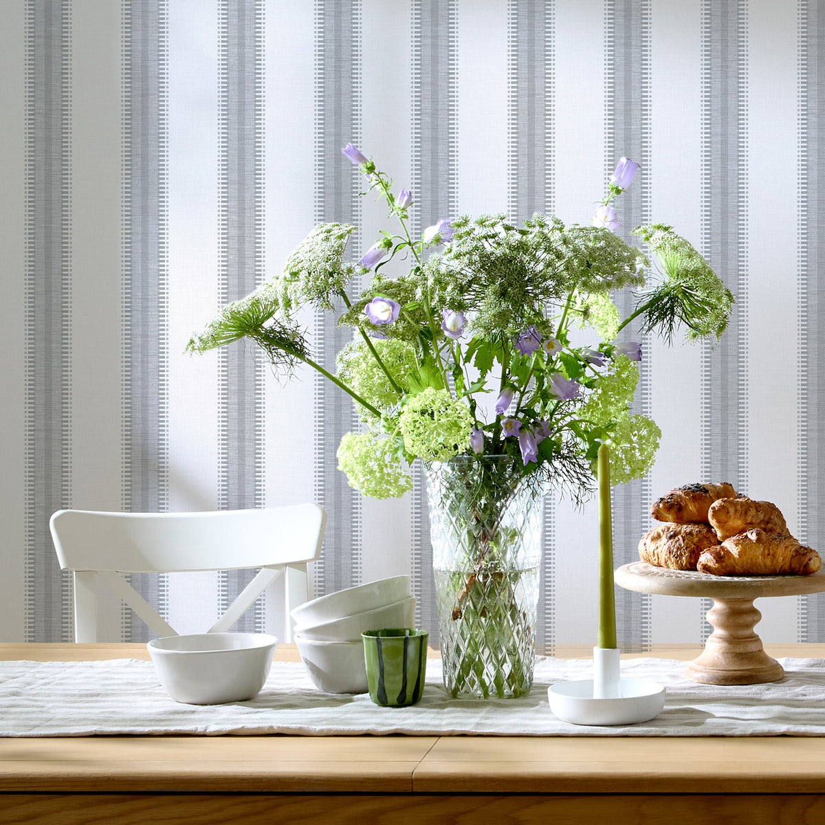 145479 Sonnet Stripe Blue Haven Bloom Wallpaper by Superfresco Easy