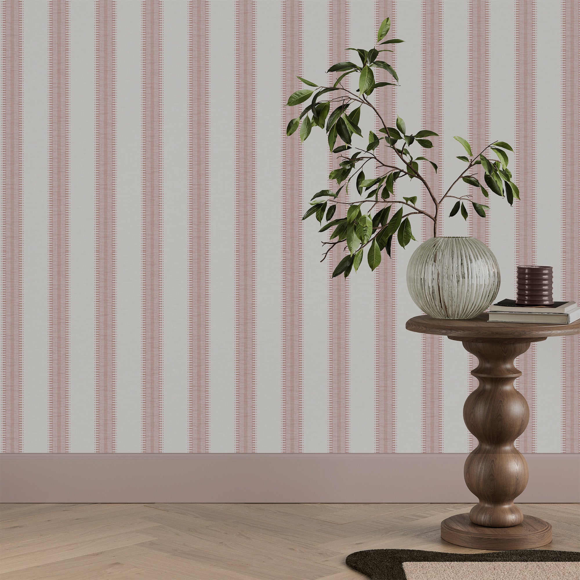 145481 Sonnet Stripe Pink Haven Bloom Wallpaper by Superfresco Easy