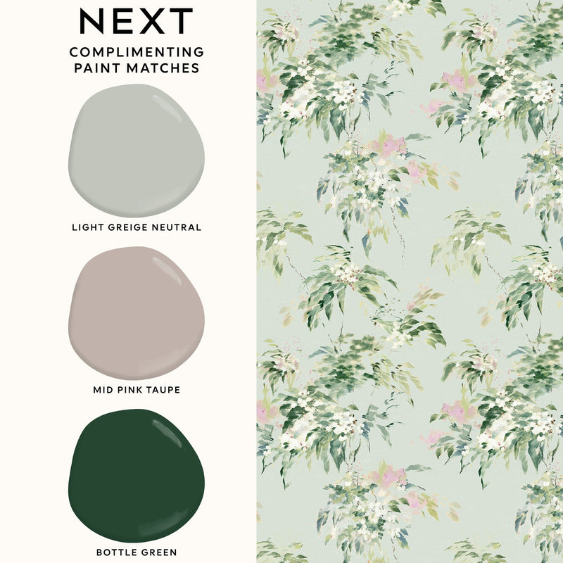 145491 Ruiz Floral Sage Wallpaper by Next