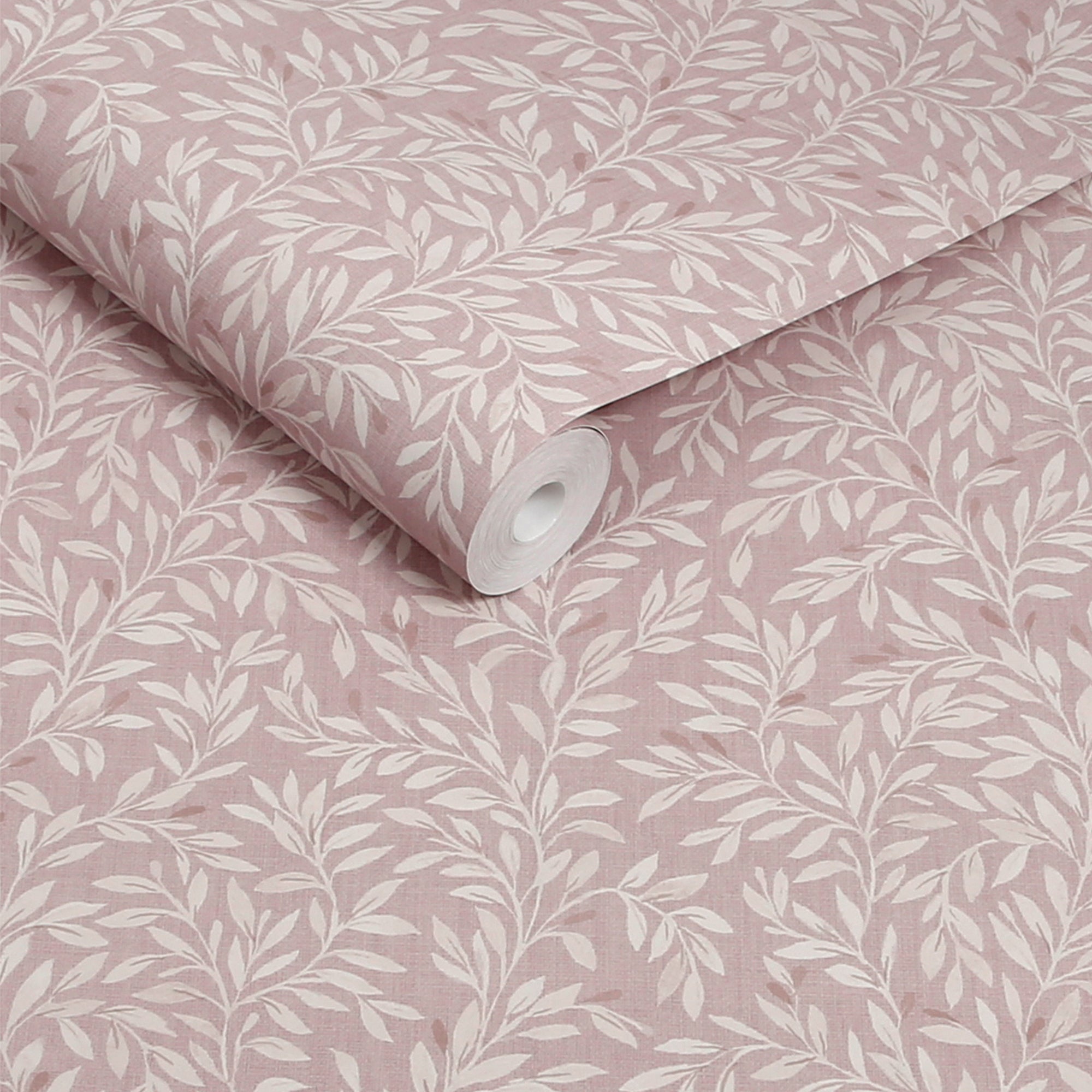 145595 Ditsy Leaf Blush Wallpaper by Next