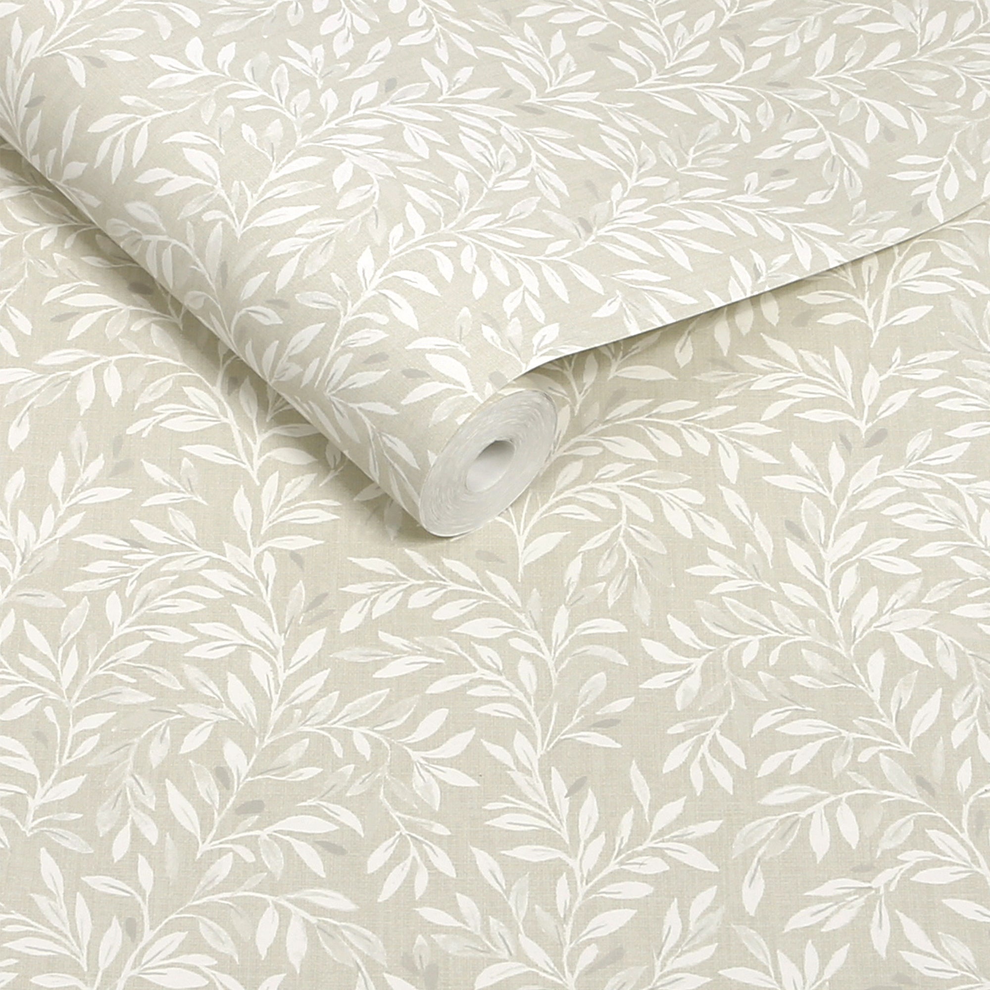 145596 Ditsy Leaf Ivory Wallpaper by Next