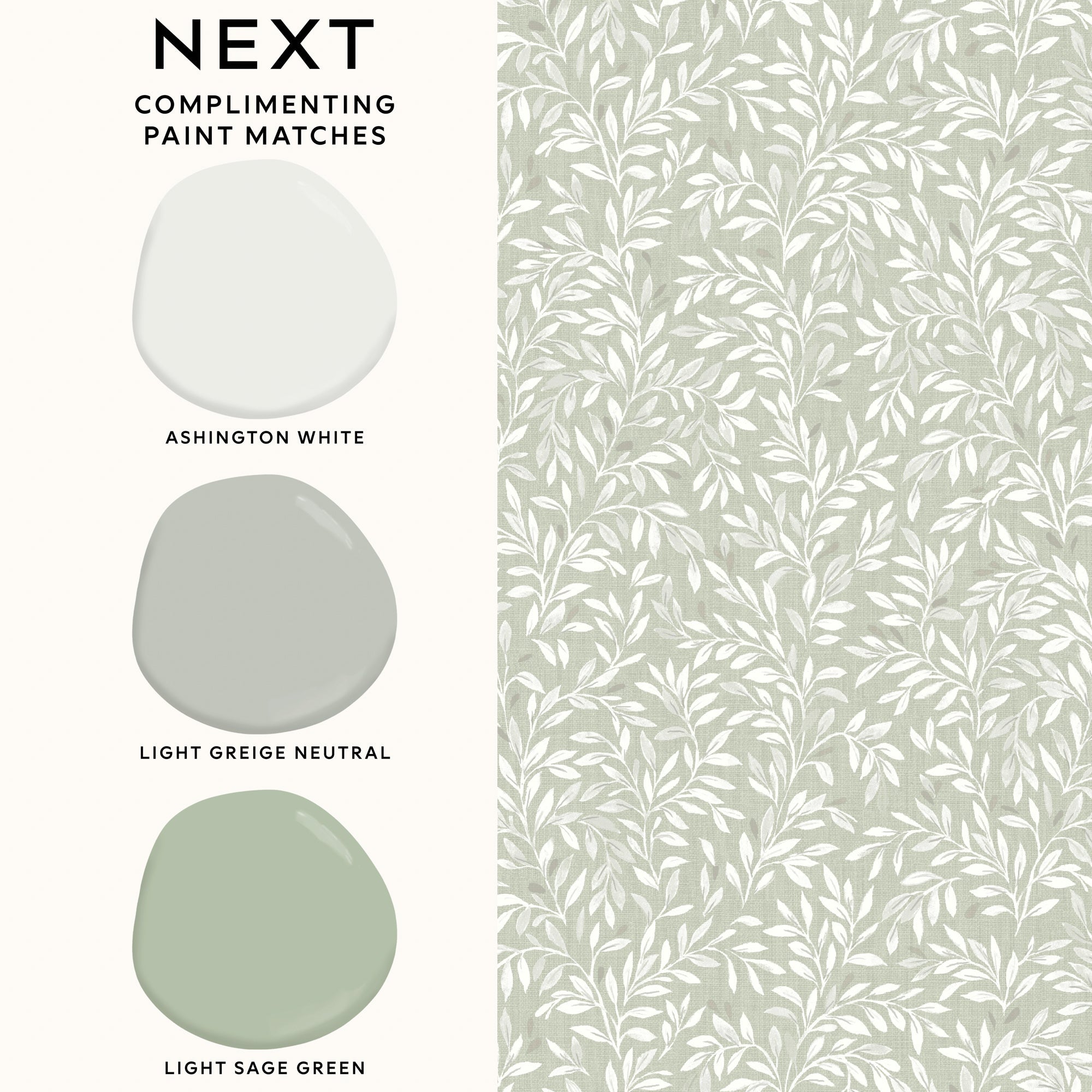 145597 Ditsy Leaf Sage Wallpaper by Next
