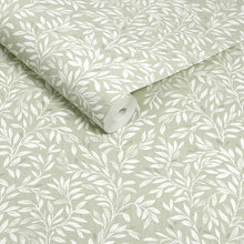 145597 Ditsy Leaf Sage Wallpaper by Next