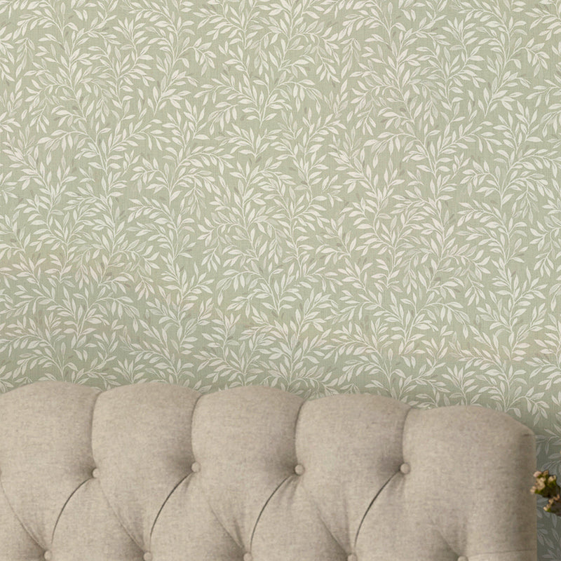 145597 Ditsy Leaf Sage Wallpaper by Next