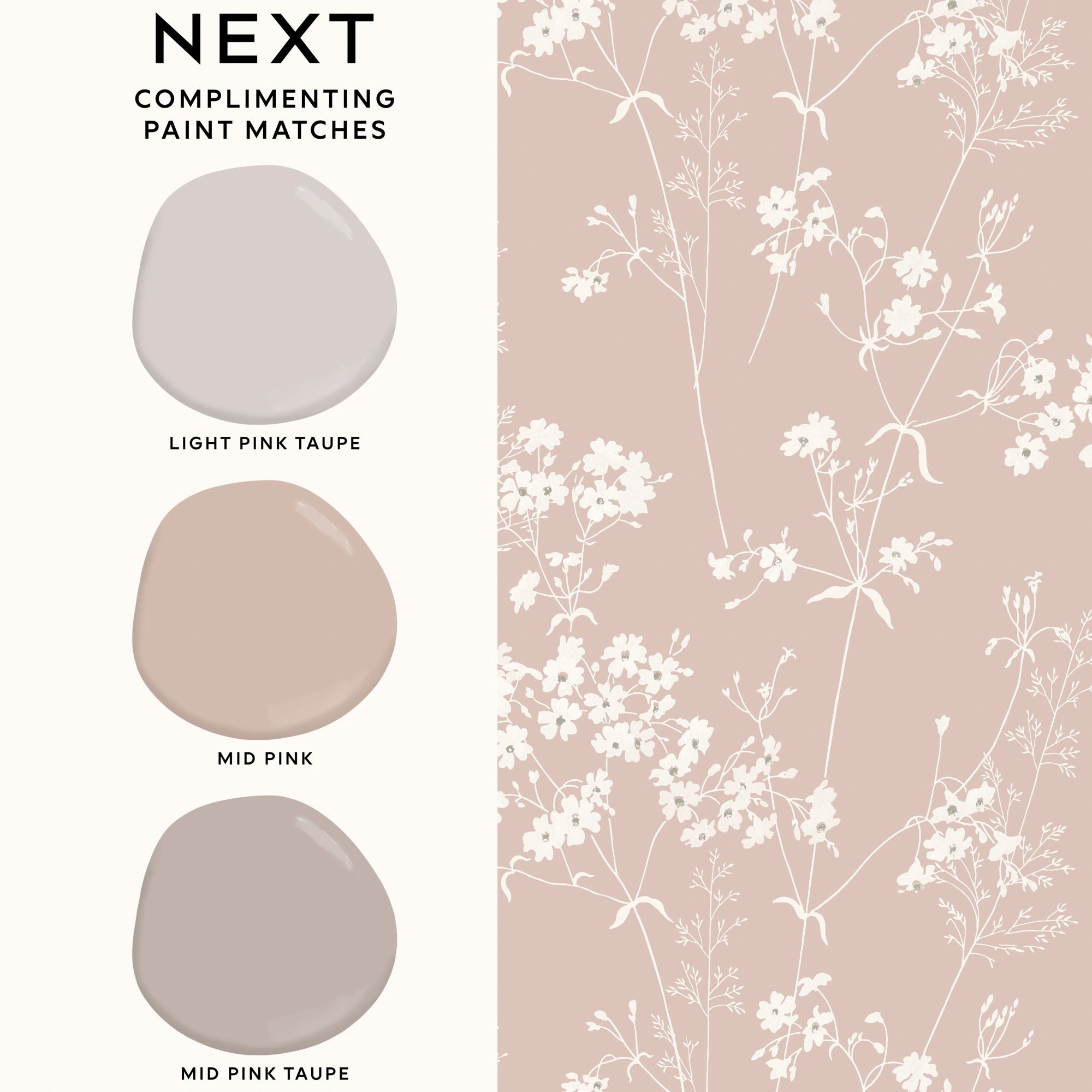 145598 Country Leaves Blush Wallpaper by Next