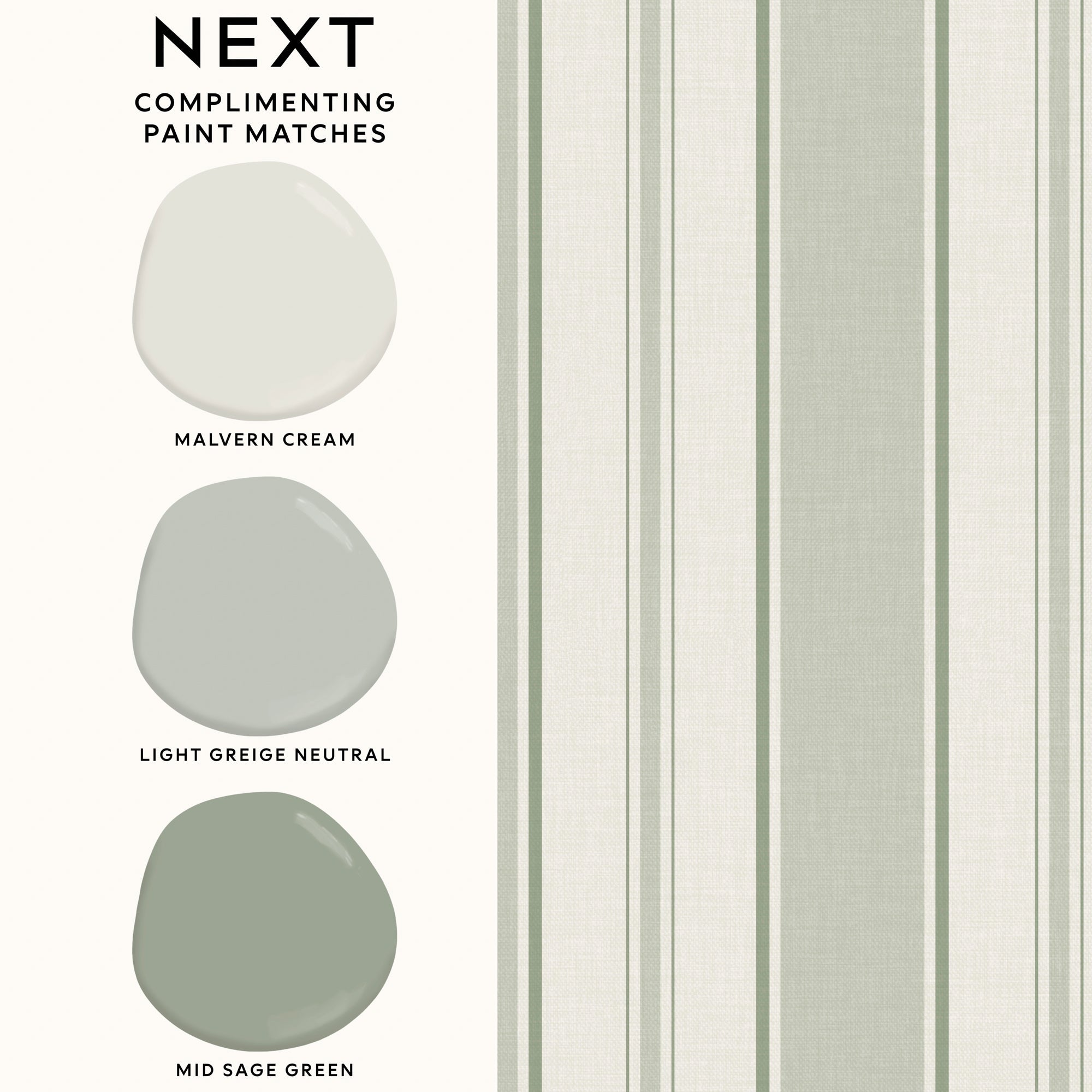 145601 Country Stripe Sage Wallpaper by Next