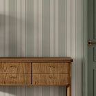 145601 Country Stripe Sage Wallpaper by Next