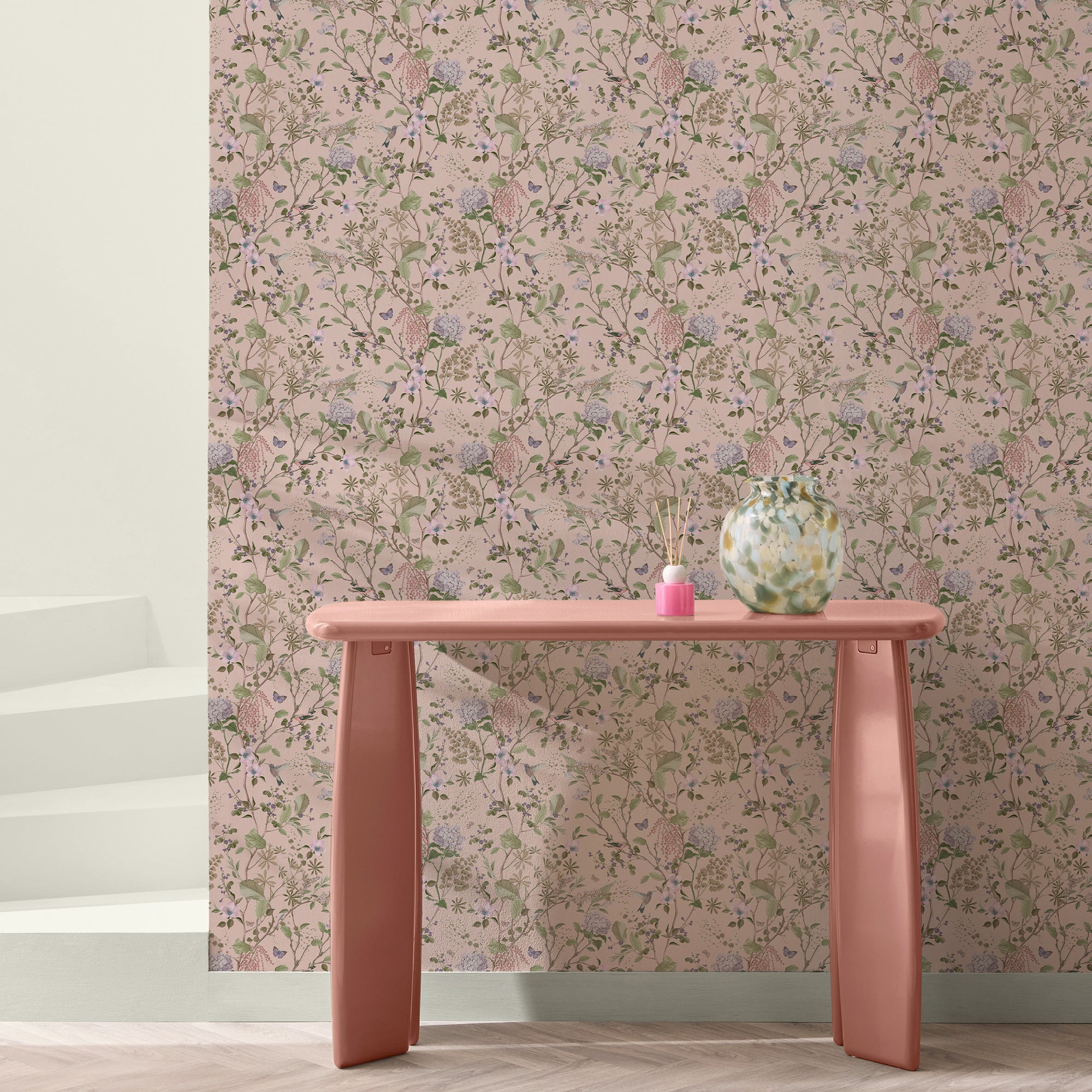 145602 Reflection Blush Wallpaper by Next