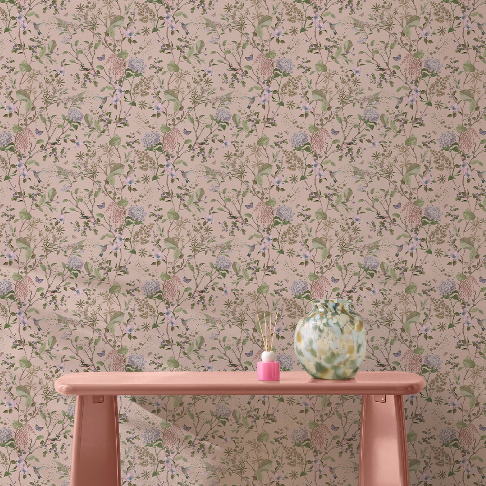 145602 Reflection Blush Wallpaper by Next