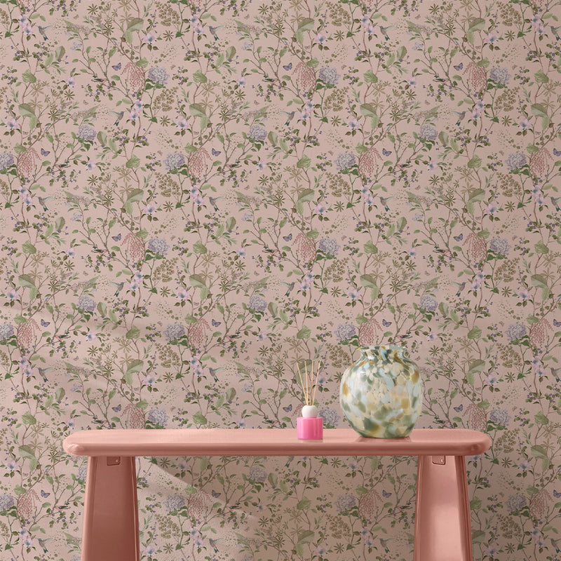 145602 Reflection Blush Wallpaper by Next