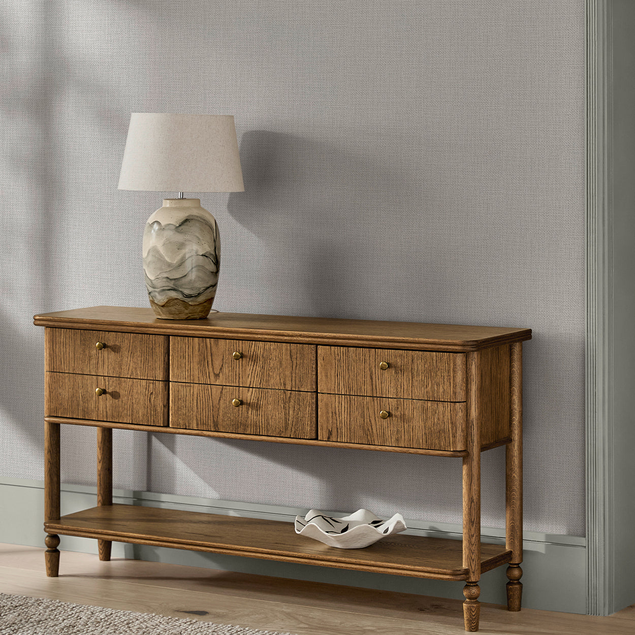 145605 Linen Weave Ivory Wallpaper by Next