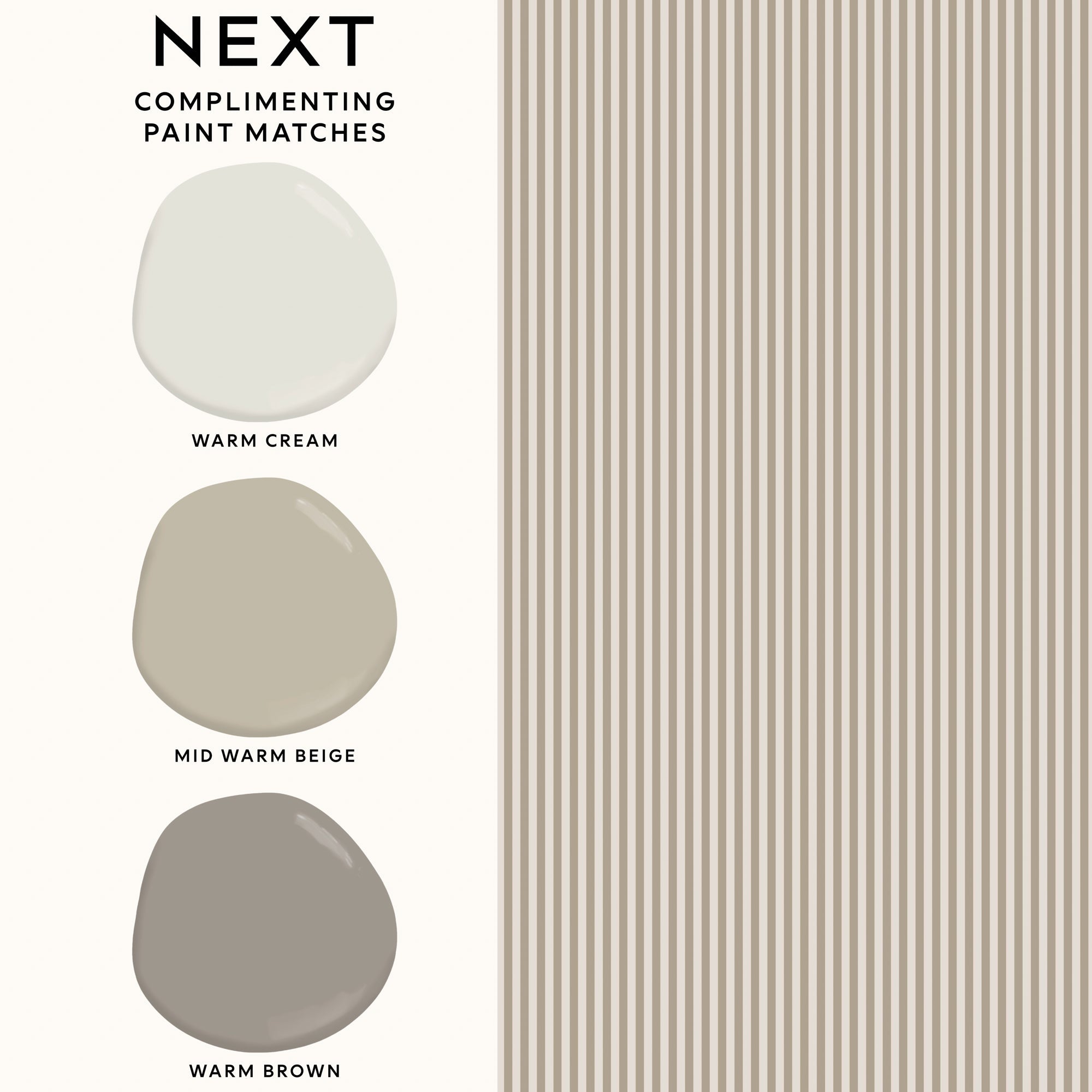 145606 Ticking Stripe Natural Wallpaper by Next