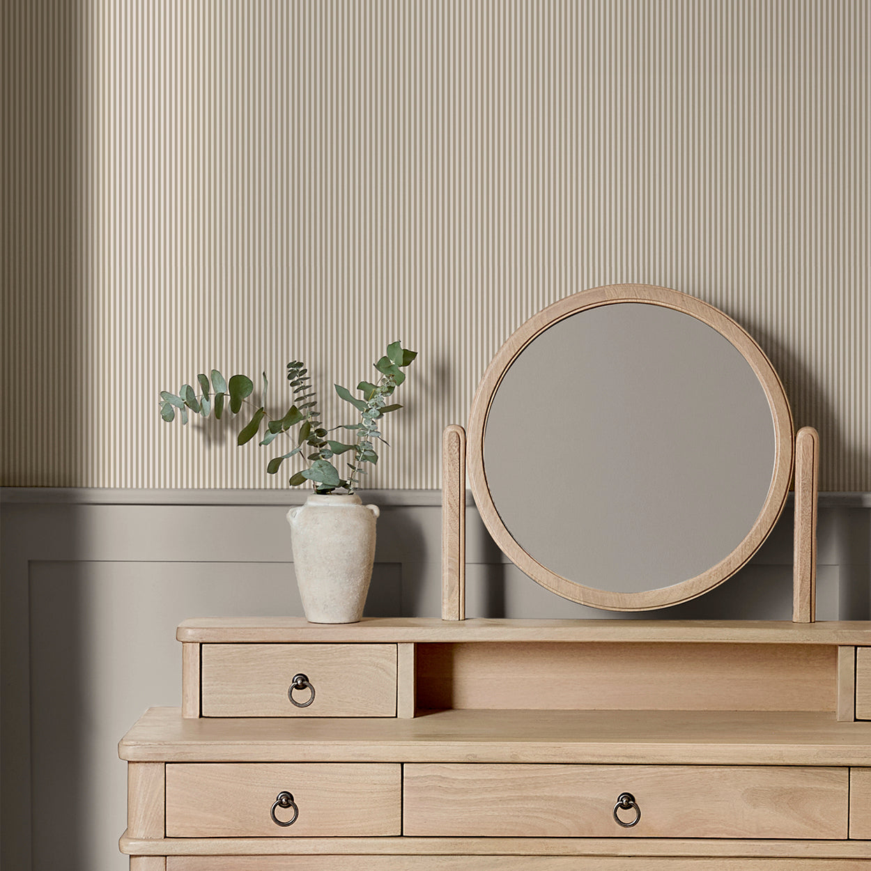 145606 Ticking Stripe Natural Wallpaper by Next