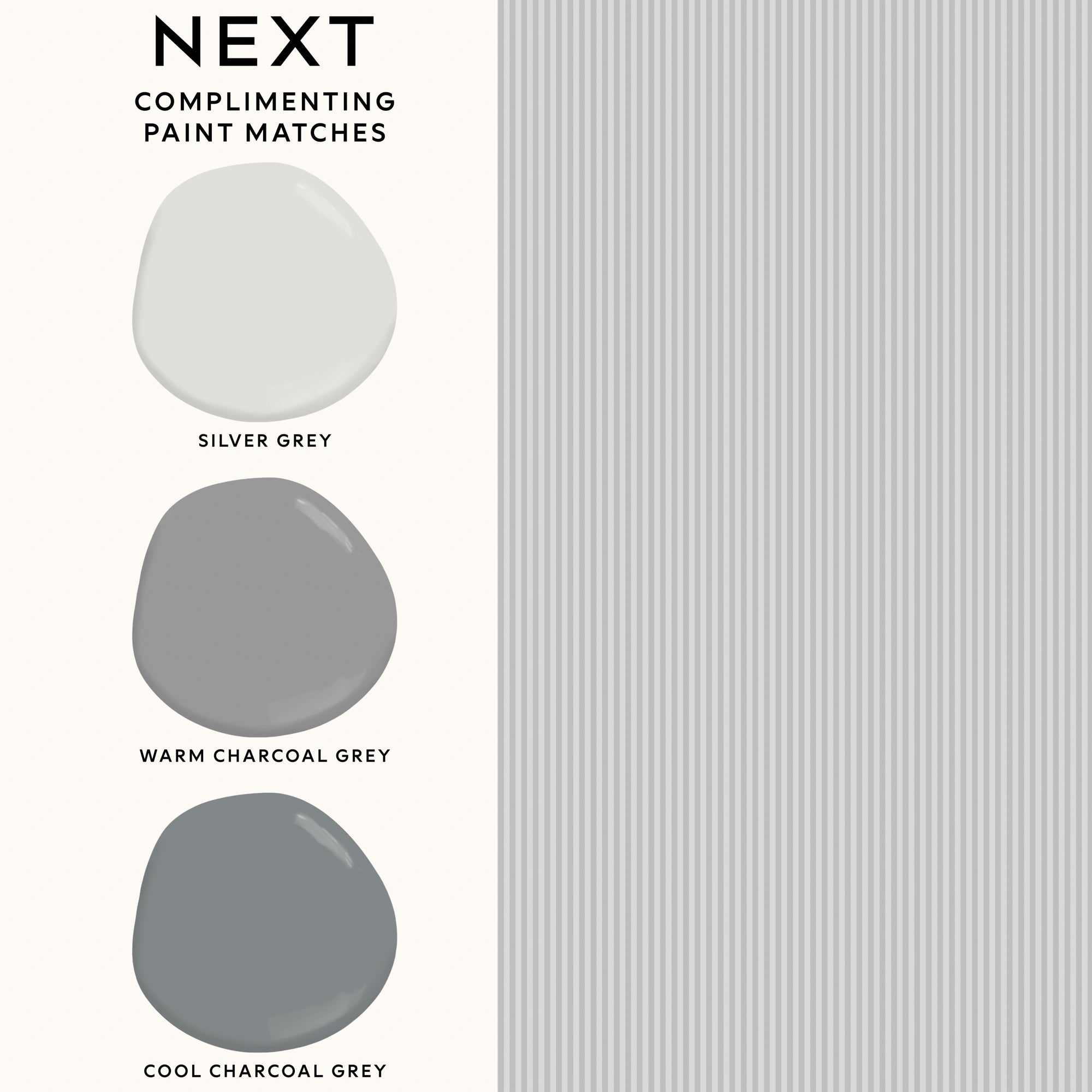 145607 Ticking Stripe Soft Grey Wallpaper by Next