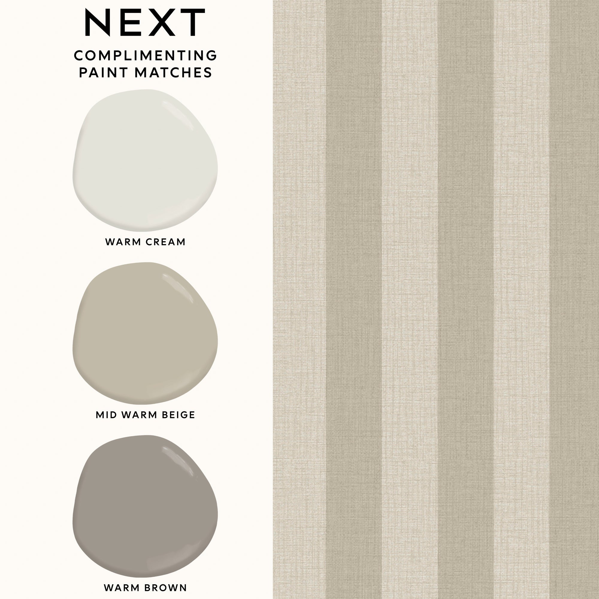 145610 Linen Stripe Warm Wallpaper by Next