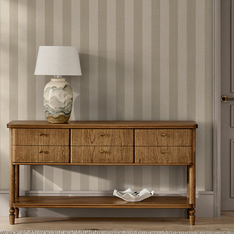 145610 Linen Stripe Warm Wallpaper by Next