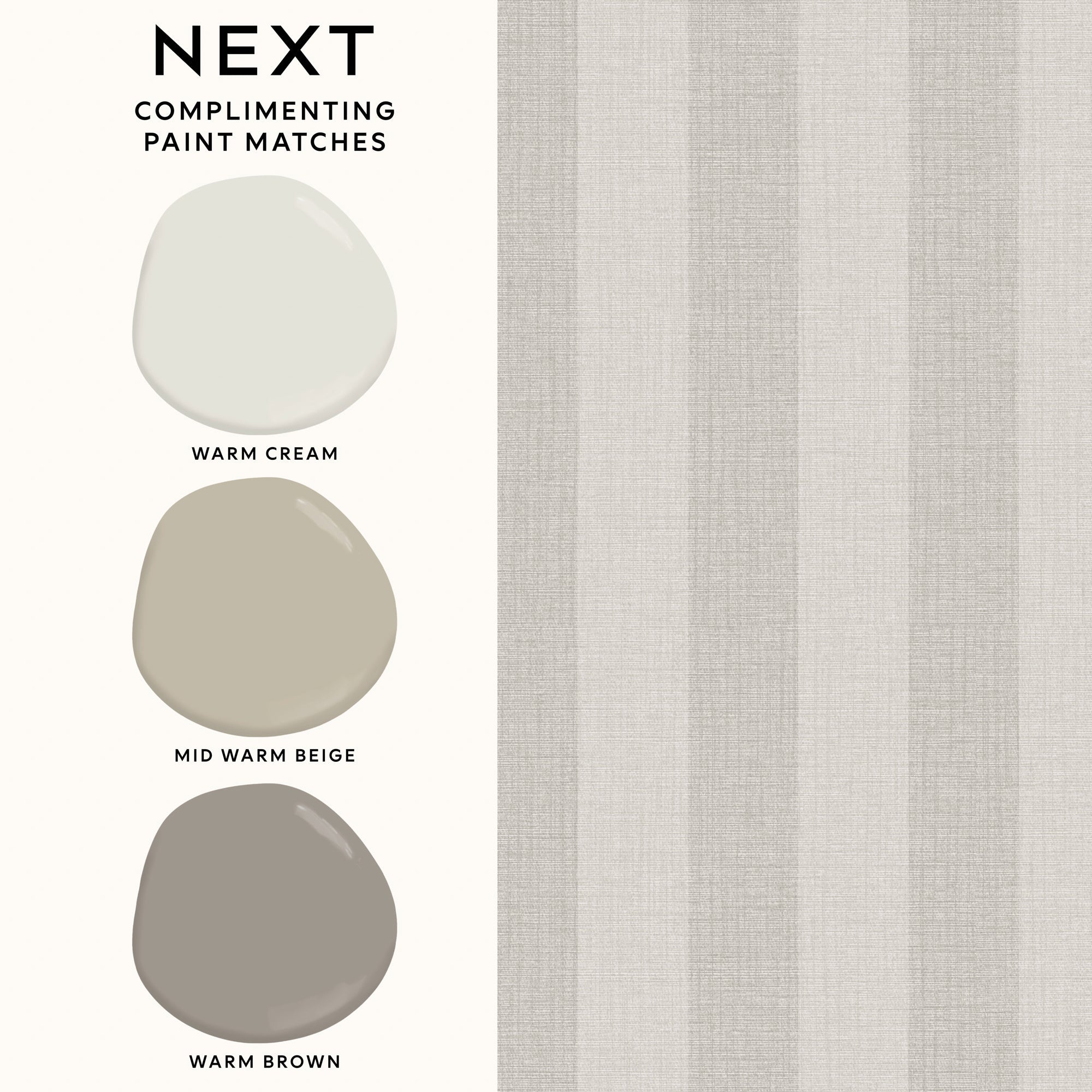 145611 Linen Stripe Natural Wallpaper by Next