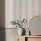 145611 Linen Stripe Natural Wallpaper by Next