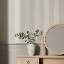 145611 Linen Stripe Natural Wallpaper by Next