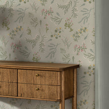 145612 Stitch Floral Sage Wallpaper by Next