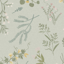 145612 Stitch Floral Sage Wallpaper by Next