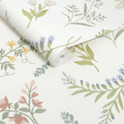 145613 Stitch Floral Ivory Wallpaper by Next