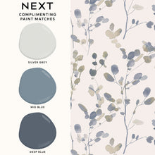 145632 Honesty Leaf Natural/Blue Wallpaper by Next