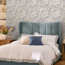 145632 Honesty Leaf Natural/Blue Wallpaper by Next