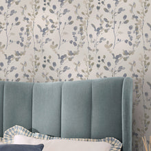 145632 Honesty Leaf Natural/Blue Wallpaper by Next