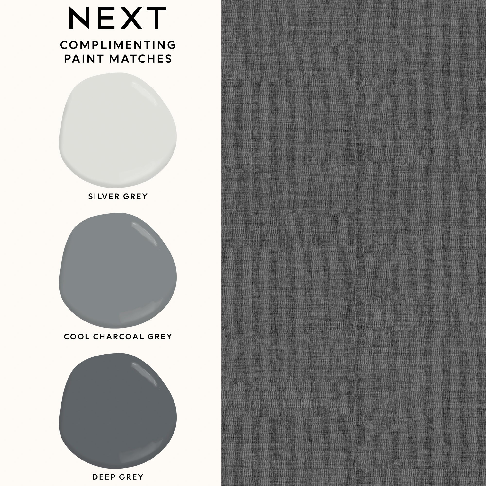 145633 Linen Look Charcoal Wallpaper by Next