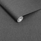 145633 Linen Look Charcoal Wallpaper by Next