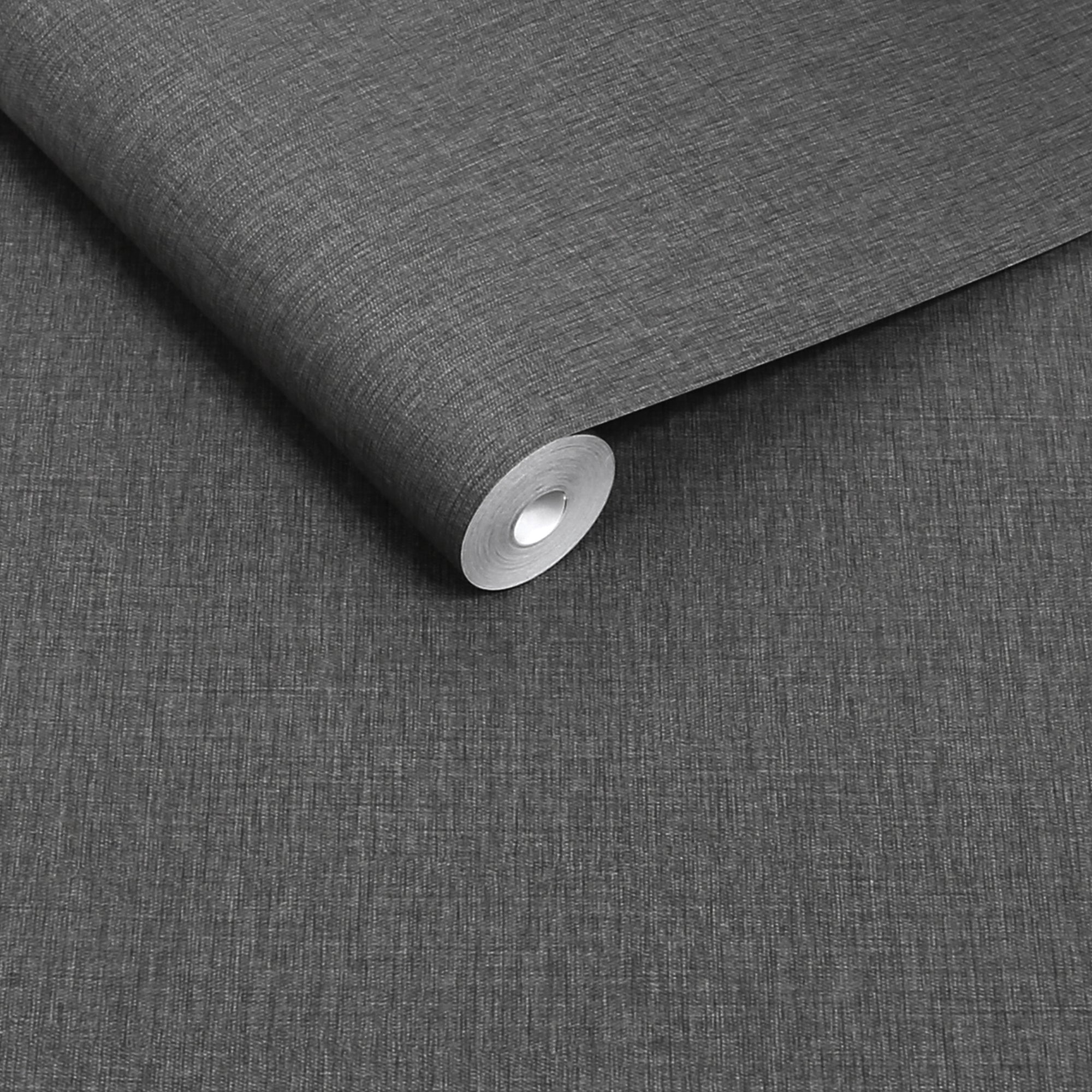 145633 Linen Look Charcoal Wallpaper by Next