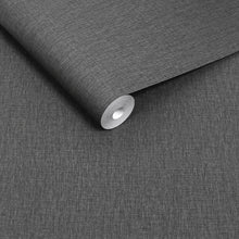 145633 Linen Look Charcoal Wallpaper by Next