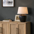 145633 Linen Look Charcoal Wallpaper by Next