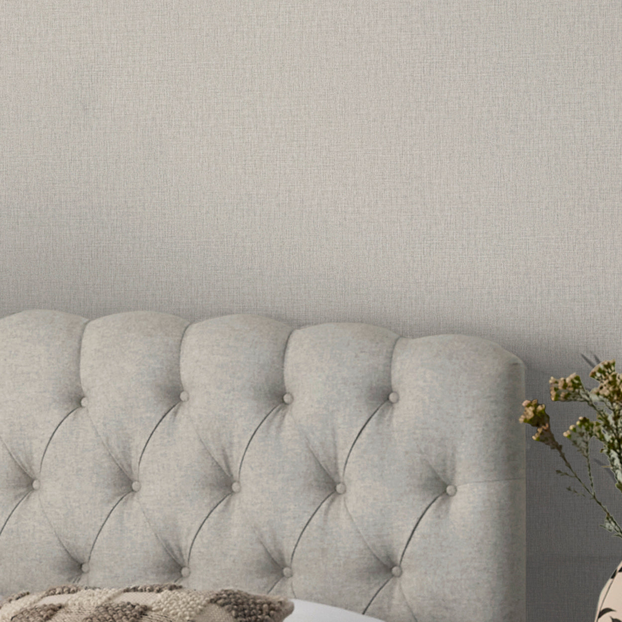 145635 Linen Look Light Natural Wallpaper by Next