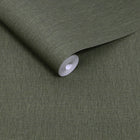 145637 Linen Look Deep Green Wallpaper by Next