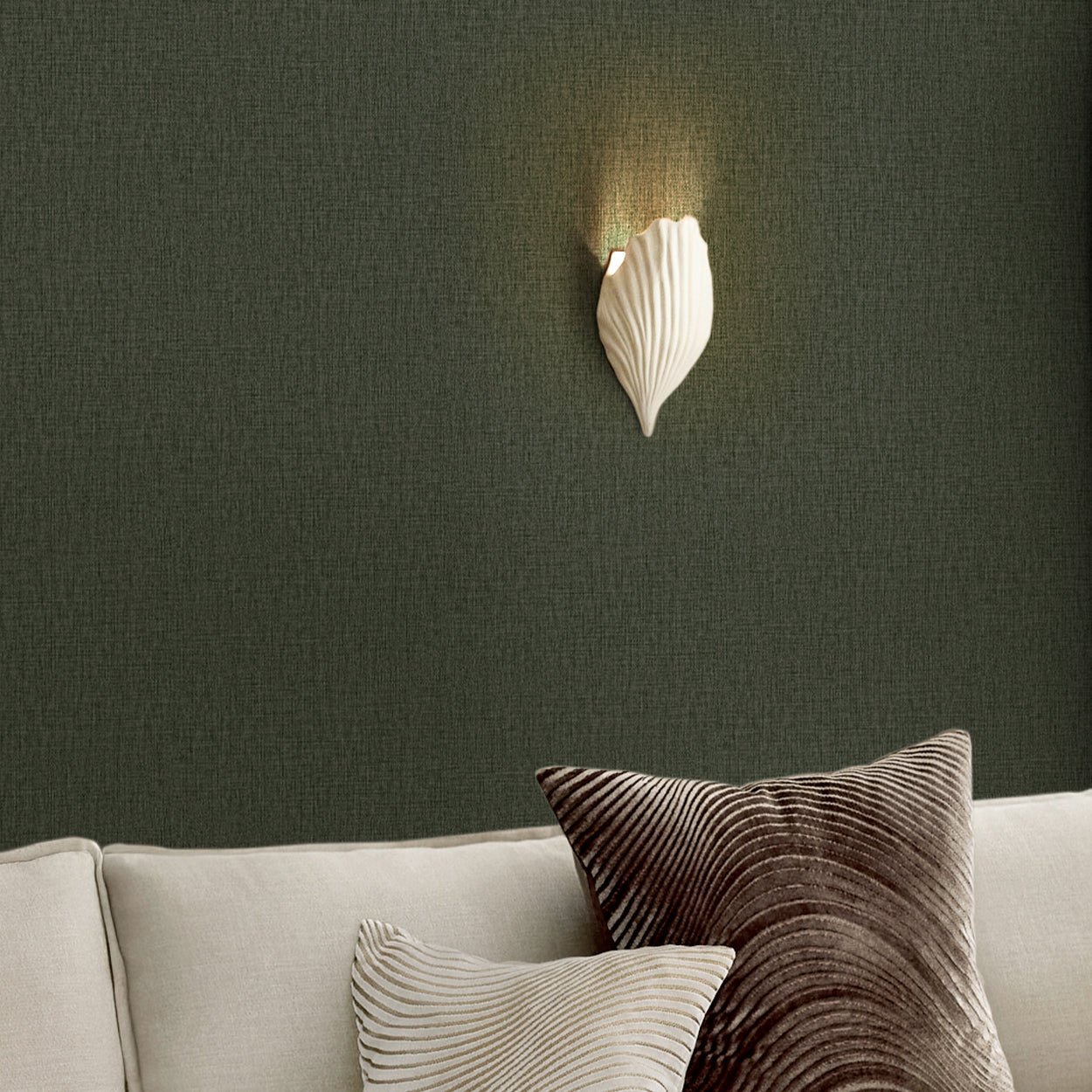 145637 Linen Look Deep Green Wallpaper by Next