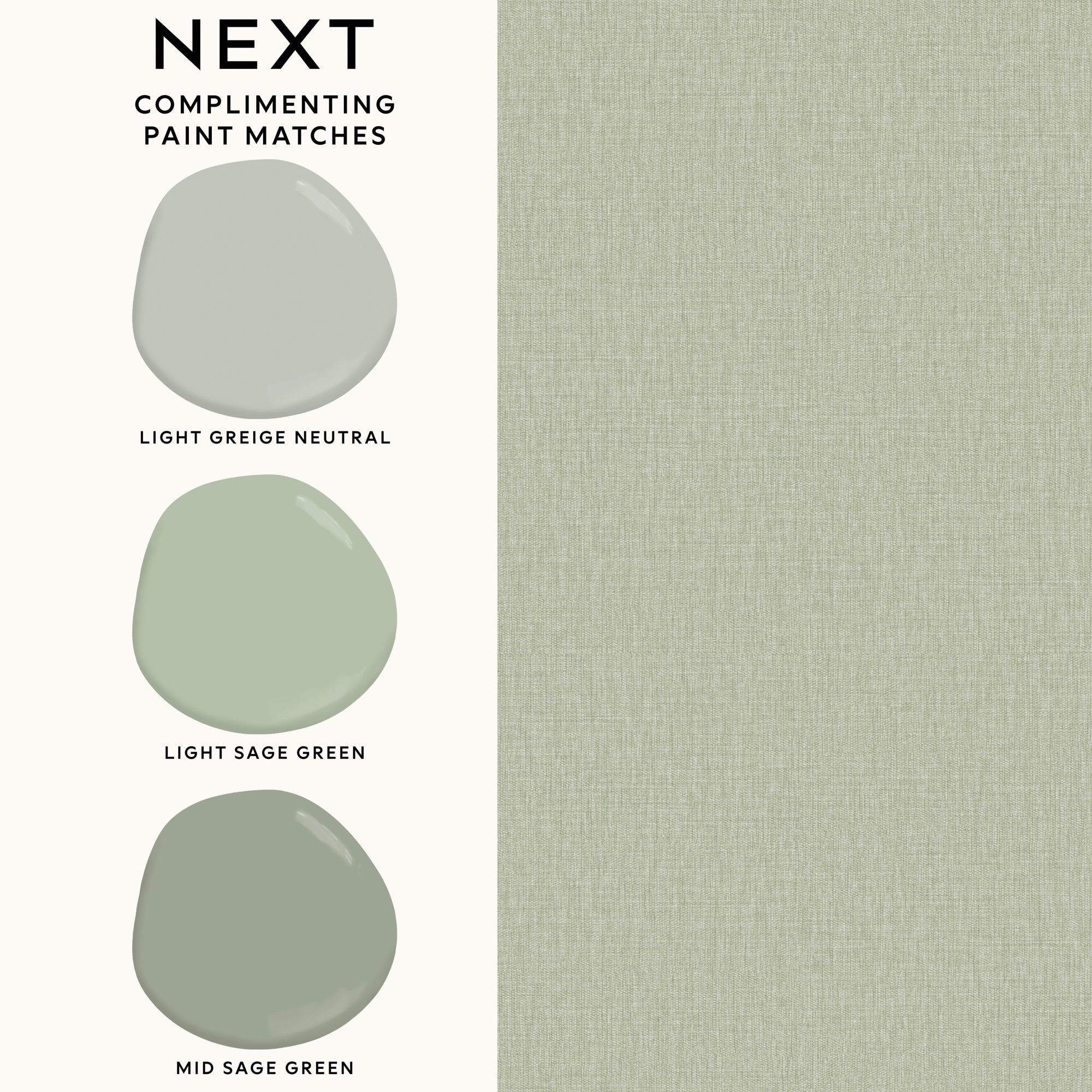145638 Linen Look Sage Wallpaper by Next