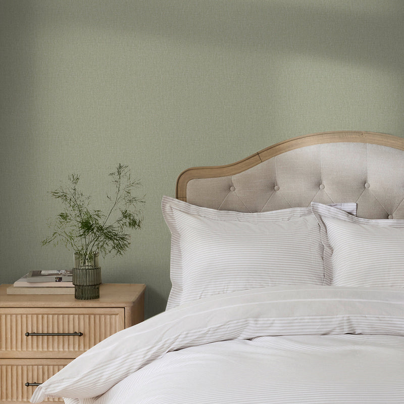 145638 Linen Look Sage Wallpaper by Next