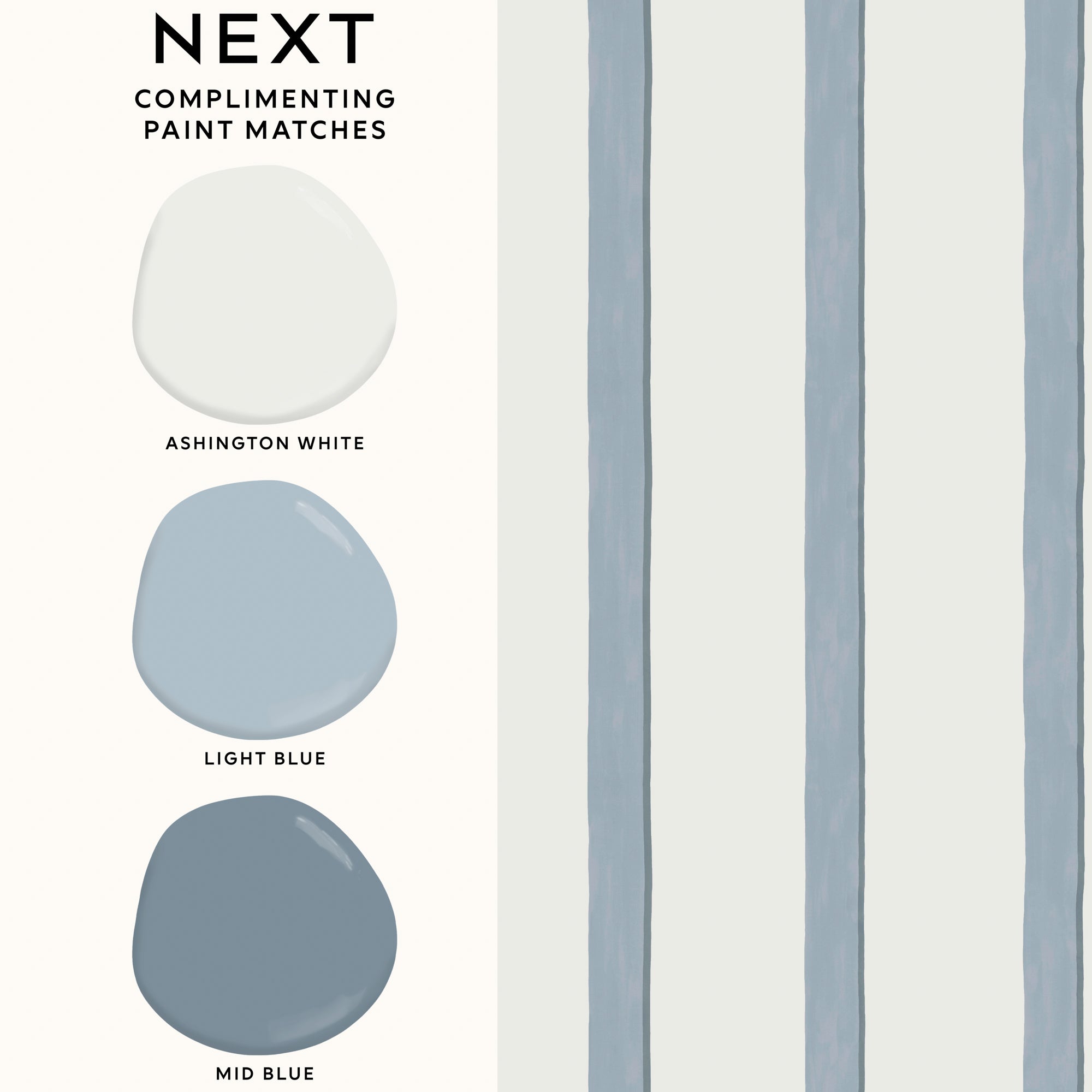 145640 Painted Stripe Blue Wallpaper by Next