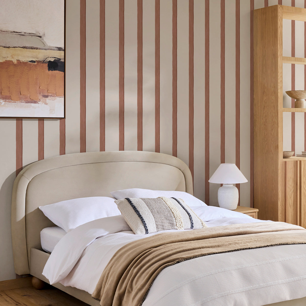 145642 Painted Stripe Rust Wallpaper by Next