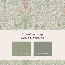145676 Woodland Weeds Peony & Sage Wallpaper by William Morris at Home